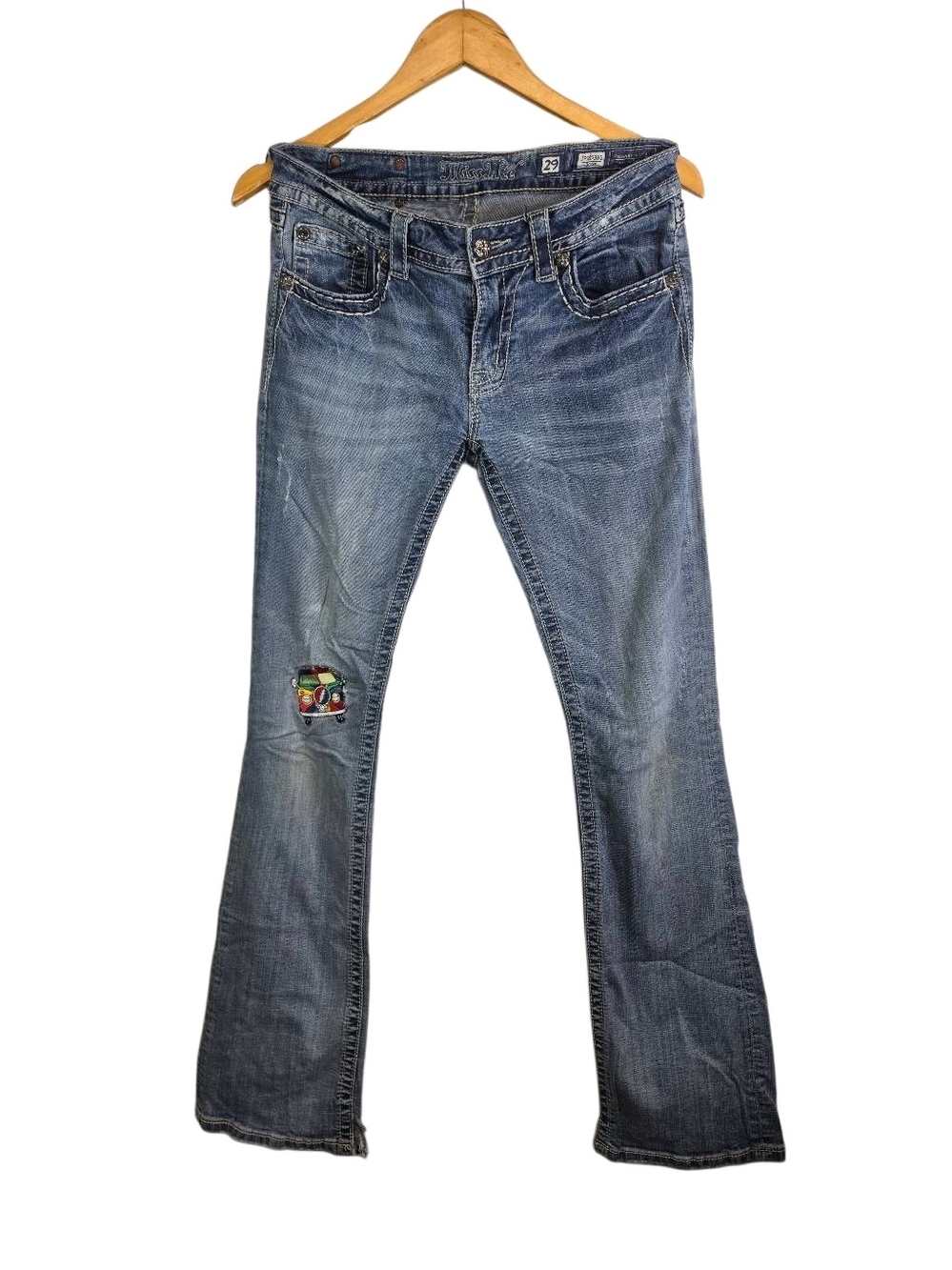 Miss Me Jeans Size 29 Embroidered Patch Detail